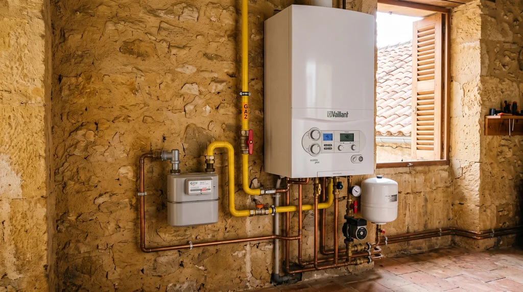 Installation intérieure de gaz — compteur, chaudière et raccordements — Gaz appartement à Argenteuil — Diagvue